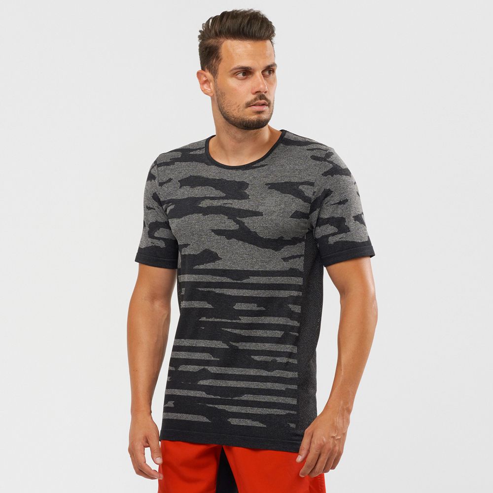 Salomon XA CAMO TEE Camisetas Hombre - Negras - Colombia (97463-VEGI)